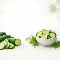 Świeże ogórki, pokrojone w plasterki i w misce, symbolizują zdrowie i niską zawartość ogórek kcal. Idealne na lekki posiłek.