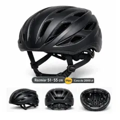 Czarny kask rowerowy z systemem MIPS. Dowiedz się, jak zmierzyć głowę do kasku, by wybrać rozmiar 51-55 cm.