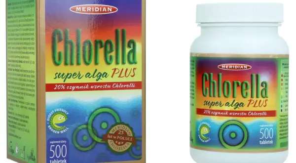 Chlorella Meridian Super Alga PLUS, 500 tabletek. Atrakcyjna chlorella cena dla zdrowia.