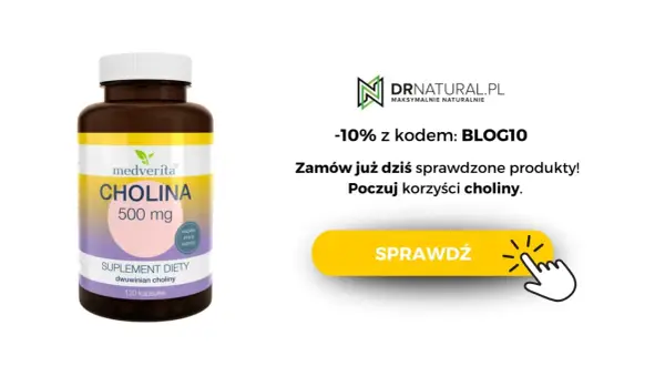 Poczuj korzyści choliny! Suplement diety z dwuwinianem choliny 500 mg, wspiera pracę wątroby. Zamów teraz i skorzystaj z rabatu.
