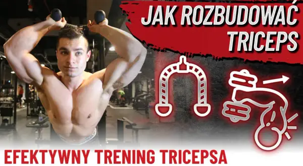 Mężczyzna ćwiczy triceps na siłowni. Skupia się na efektywnym treningu push, budując masę mięśniową.