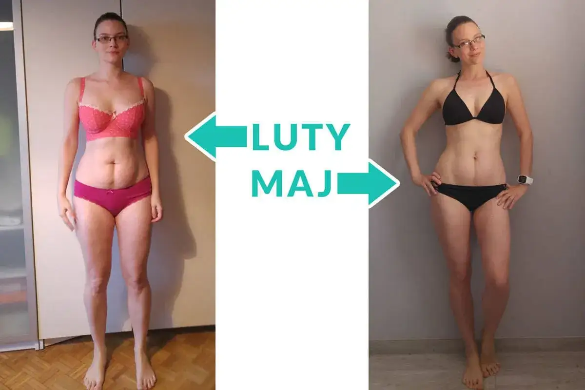 Metamorfoza po 3 miesiącach treningów. Kobieta schudła, widoczne efekty crossfit.