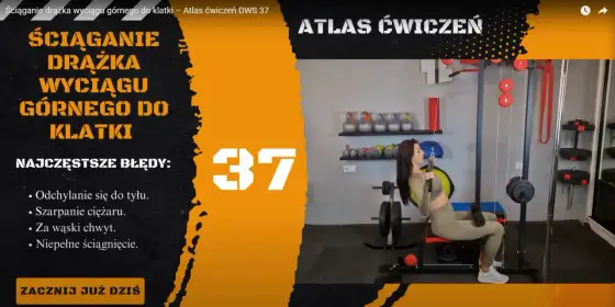 Ściąganie drążka wyciągu górnego - Technika i efekty