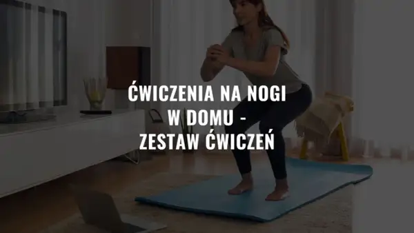 Kobieta wykonuje przysiady, ćwiczenia na nogi w domu. Zestaw ćwiczeń dla każdego.
